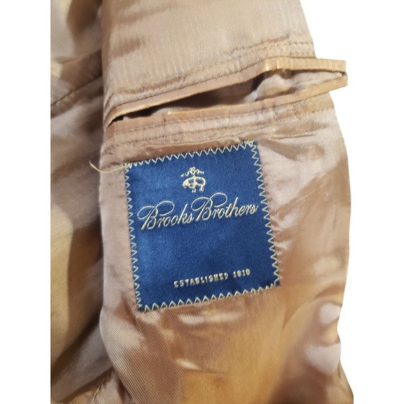 Brooks Brothers Suit Jacket Mens Brown 43 Wool Houndstooth‎ Lined Inner Pocket - Picture 9 of 16